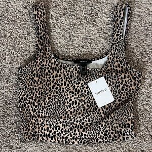Forever 21 Leopard Cheetah Crop Top Size M New with tags!